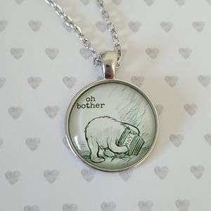 [SOLD] Winnie the Pooh "Oh Bother" Silver Necklace